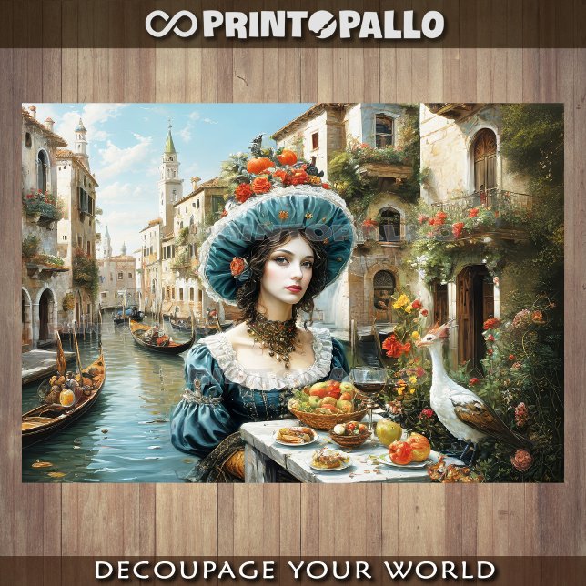 Papel De Seda Noble veneciana con icónicos canales de Venecia - (Subido por el creador)