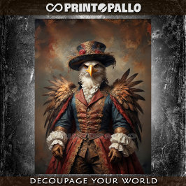 Papel De Seda Noble victoriano vestido de águila con sombrero su