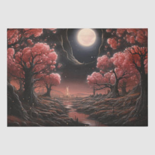 Papel De Seda Noche Bastante silenciosa Impresión Surrealista Ar