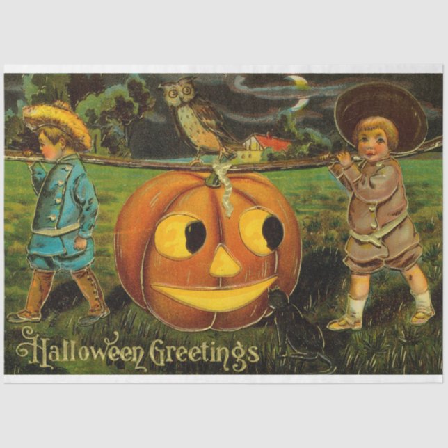 Papel De Seda Noche de halloween Jack-o-Lantern para niños (Anverso)