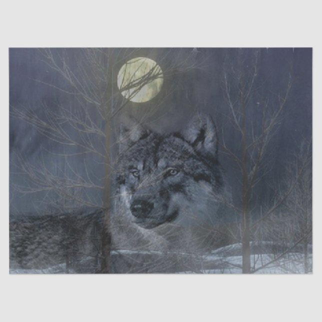 Papel De Seda Noche de la luna del espíritu lobo (Anverso)