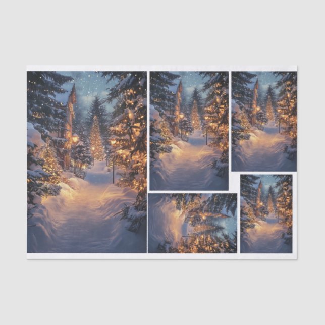 Papel De Seda Noche de nieve en la ciudad (Anverso)
