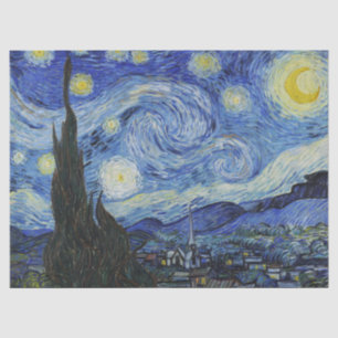 Papel De Seda Noche estrellada de Van Gogh cielo azul giratorio 