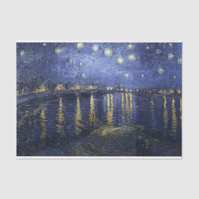 Papel De Seda Noche estrellada de Van Gogh el | sobre el Rhone (Anverso)