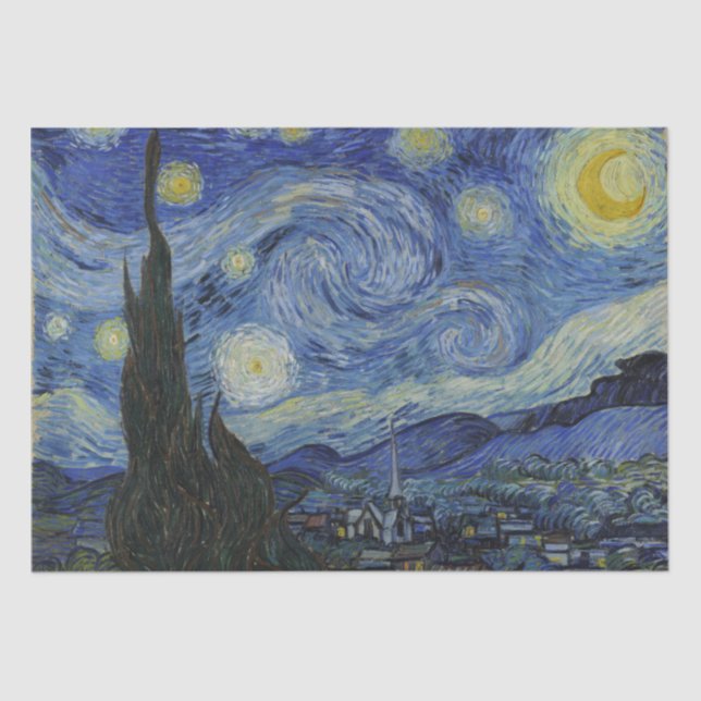 Papel De Seda Noche estrellada de Vincent van Gogh (Anverso)