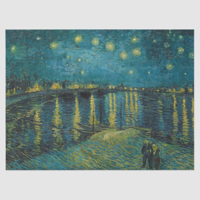 Papel De Seda Noche estrellada de Vincent van Gogh (Anverso)