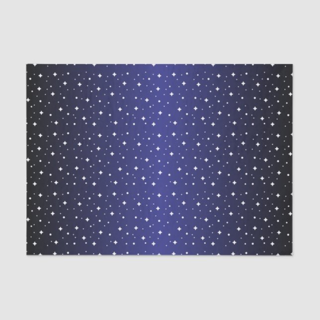 Papel De Seda Noche estrellada en azul oscuro brillante (Anverso)