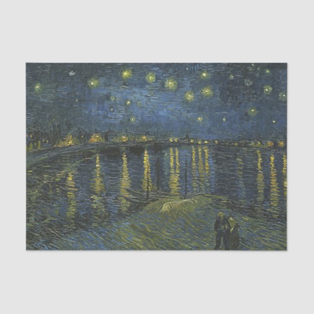 Papel De Seda Noche estrellada en el Ródano, Vincent van Gogh (Anverso)