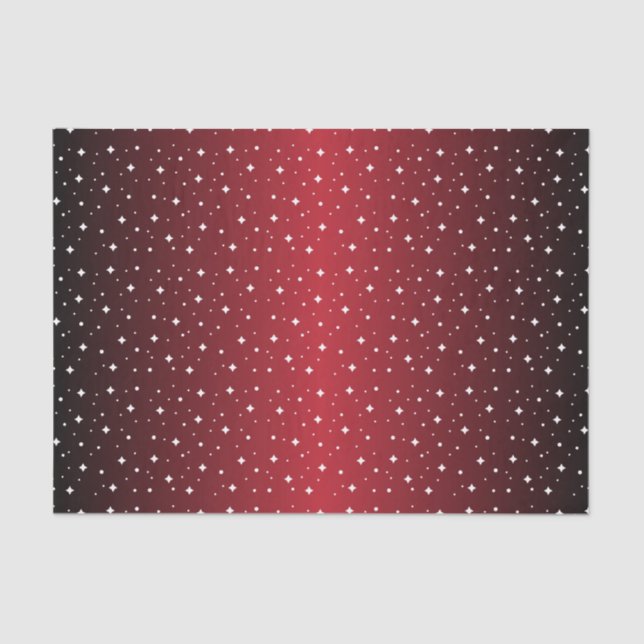 Papel De Seda Noche estrellada en rojo oscuro brillante (Anverso)