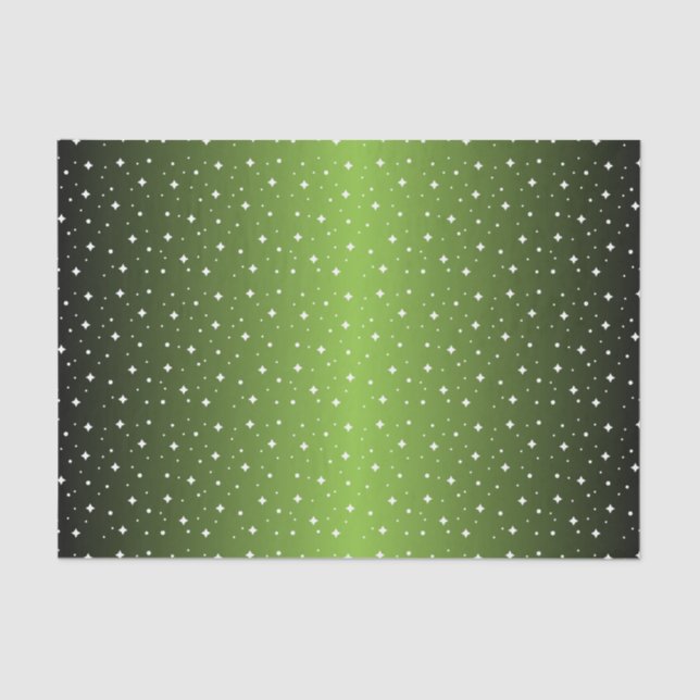 Papel De Seda Noche estrellada en verde limón brillante (Anverso)