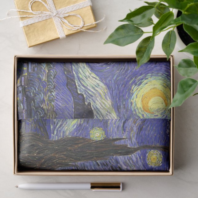 Papel De Seda Noche estrellada por Vincent van Gogh (Regalo )