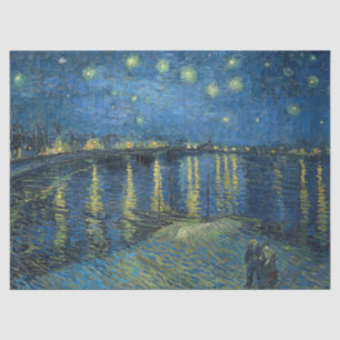 Papel De Seda Noche estrellada sobre el Ródano por Van Gogh