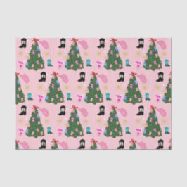Papel De Seda Noche moderna rosa occidente bota árbol de Navidad