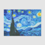 Papel De Seda Noche Van Gogh Starry<br><div class="desc">Papel de tema con la pintura al óleo de Vincent van Gogh La noche estrellada (1889). Inspirado por su estancia en un asilo, el arte representa un pueblo bajo un cielo nocturno de estrellas y luna azul y amarilla. Un gran regalo para los aficionados al post-impresionismo y al arte holandés....</div>