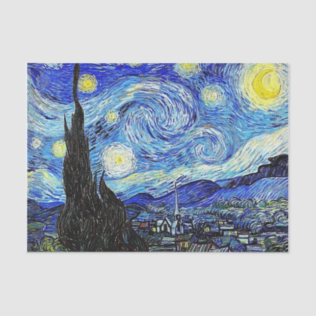 Papel De Seda Noche Van Gogh Starry (Anverso)