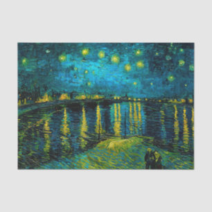 Papel De Seda Noche Van Gogh Starry sobre el Ródano