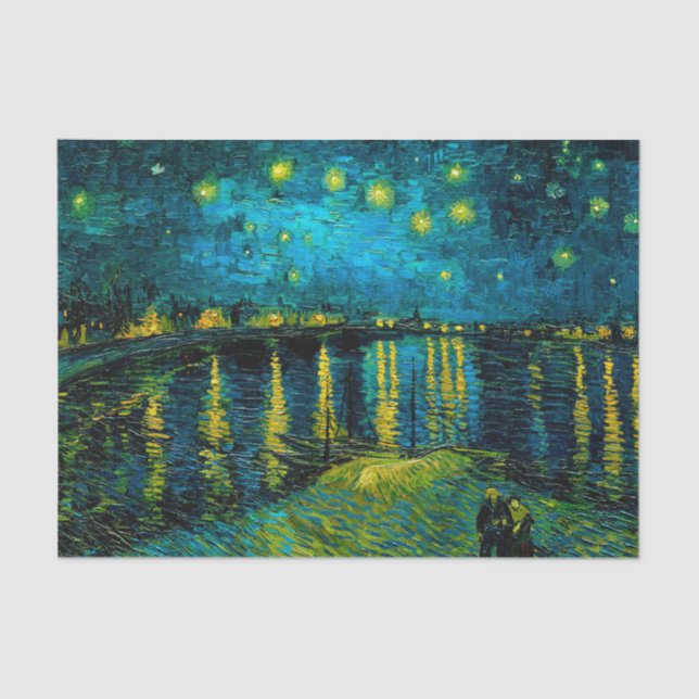 Papel De Seda Noche Van Gogh Starry sobre el Ródano (Anverso)