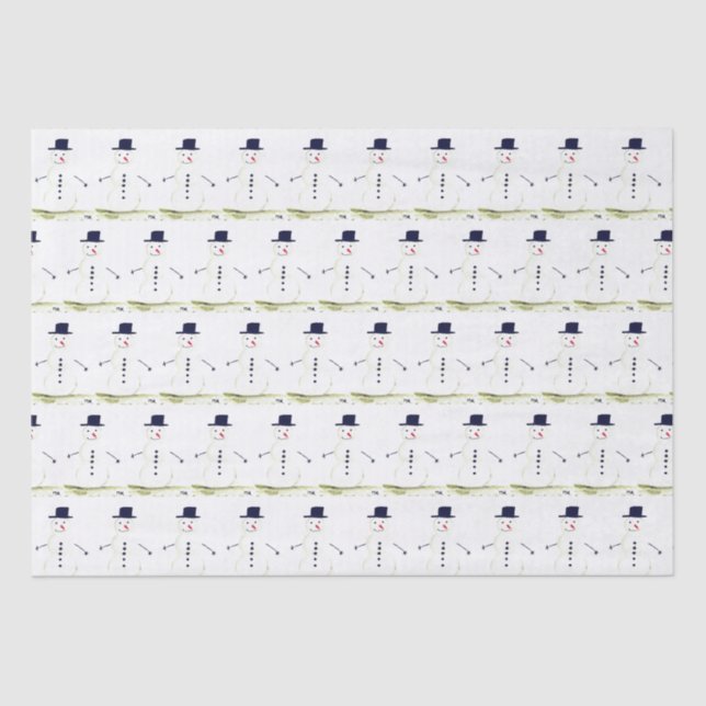 Papel De Seda Nochebuena de invierno de Snowman regalo de cosech (Anverso)