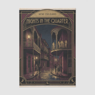 Papel De Seda Noches de Nueva Orleans en el Barrio Art Deco Dise