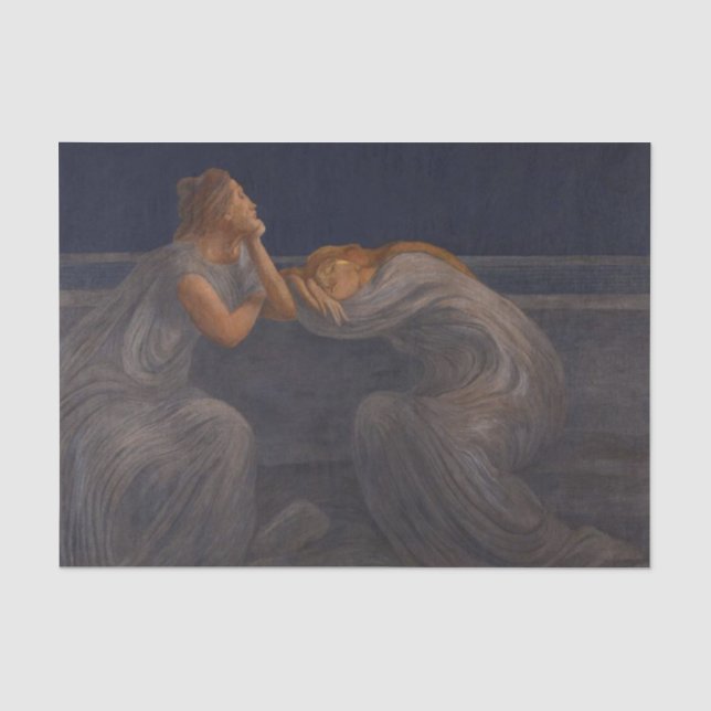 Papel De Seda Nocturne (Silencio) de Gaetano Previati (Anverso)