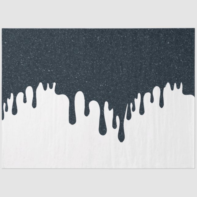 Papel De Seda Noir Ink Drip Tissue Paper – Customizable (Anverso)