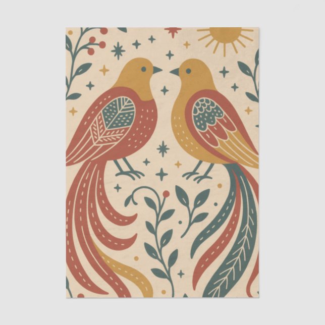 Papel De Seda Nokshi Katha : Pájaro (Pakhi) (Anverso)