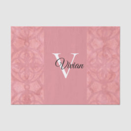 Papel De Seda Nombre de Batik Rosado Ruddy Monogramado