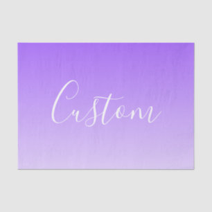 Papel De Seda Nombre de escritura cursiva y ombre morado claro e