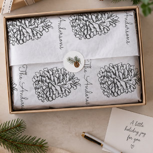 Papel De Seda Nombre de Familia Personalizado Piña Navidad
