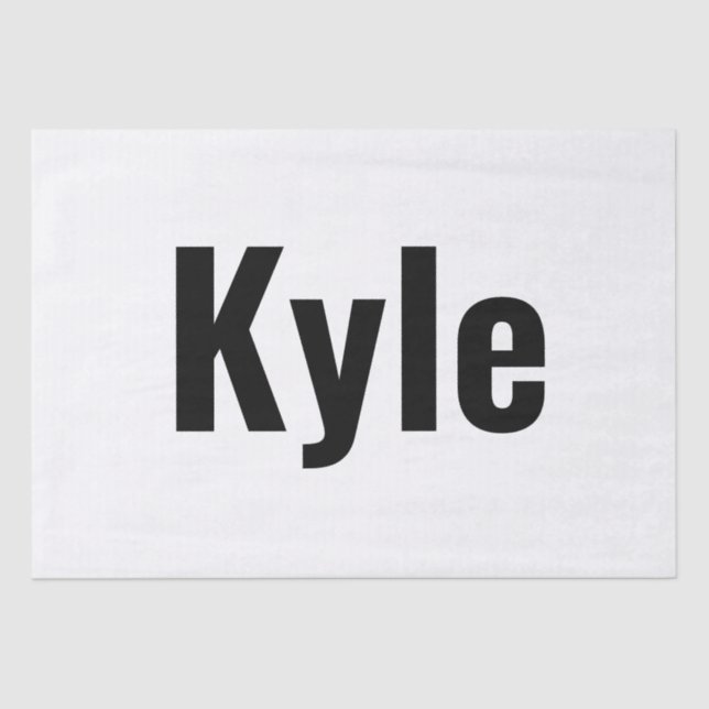 Papel De Seda Nombre de Kyle Mens, (Anverso)