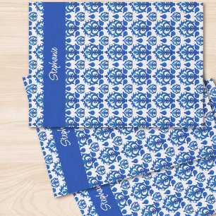 Papel De Seda Nombre de patrón de toile francés azul
