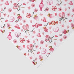Papel De Seda Nombre, Día de San Valentín Corazones y Caramelos