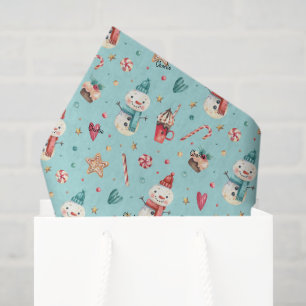 Papel De Seda Nombre, Dulces y Corazones de Muñeco de Nieve Capr