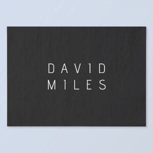 Papel De Seda Nombre editable minimalista moderno Blanco y neg