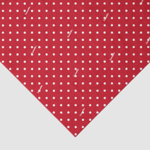 Papel De Seda Nombre en Lunares Rojos y Blancos de Moda