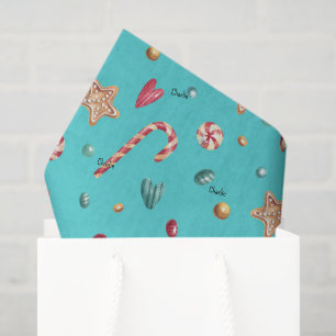 Papel De Seda Nombre, Galletas de Caramelo Turquesa Navidad