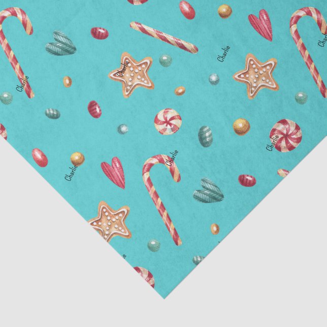 Papel De Seda Nombre, Galletas de Dulce Turquesa Navidad (Detalle)