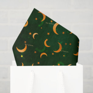 Papel De Seda Nombre, lunas crecientes y estrellas con patrón Bo