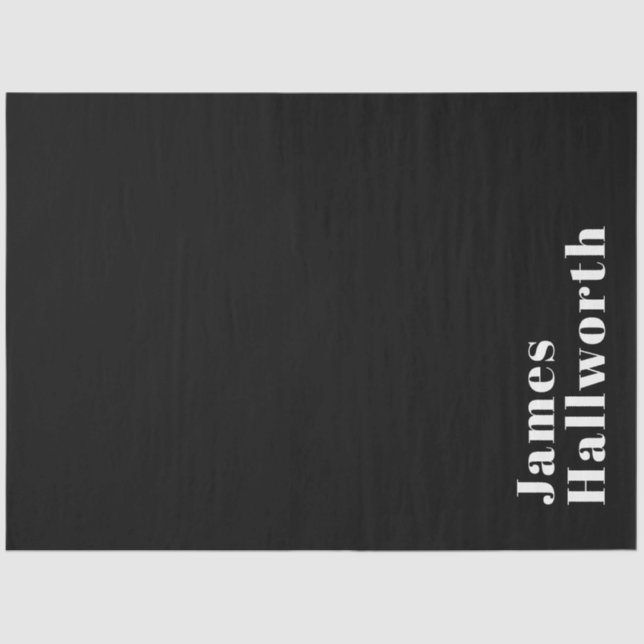 Papel De Seda Nombre moderno retro editable elegante (u otro tex (Anverso)