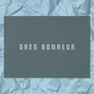 Papel De Seda Nombre moderno y elegante   Gris azul