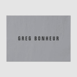 Papel De Seda Nombre moderno y elegante | Gris y negro