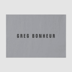 Papel De Seda Nombre moderno y elegante   Gris y negro