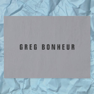 Papel De Seda Nombre moderno y elegante   Gris y negro