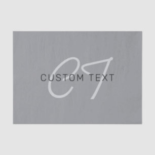 Papel De Seda Nombre modificable o saludo   Gris negro y oscuro