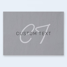 Papel De Seda Nombre modificable o saludo | Gris negro y oscuro