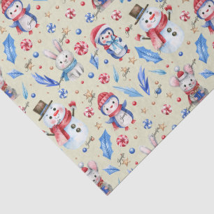 Papel De Seda Nombre, Muñeco de Nieve de Caramelo & Animales Cap
