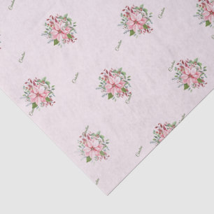 Papel De Seda Nombre, Patrón de Poinsettia Rosa Bonito