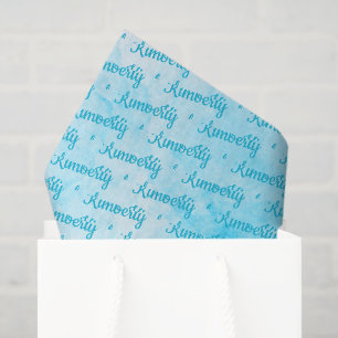 Papel De Seda Nombre Personalizado Azul