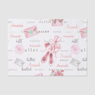 Papel De Seda Nombre Personalizado Bailarina Ballet Rosa Persona