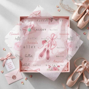 Papel De Seda Nombre Personalizado Bailarina Ballet Rosa Persona